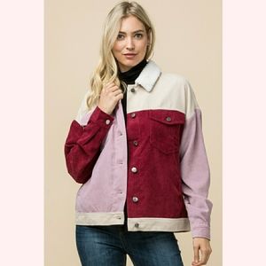 Entro Corduroy Color Block Jacket